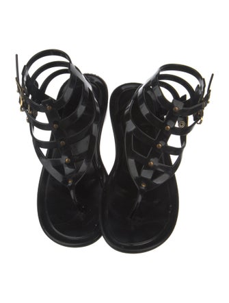 Jimmy Choo Rubber Studded Accents Gladiator Sandals