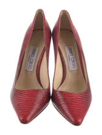 Jimmy Choo Embossed Leather Animal Print Pumps