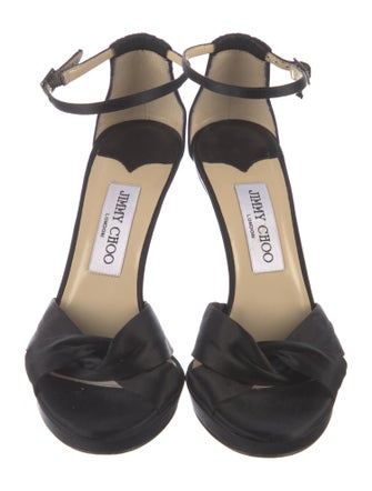 Jimmy Choo Satin Crystal Embellishments Sandals