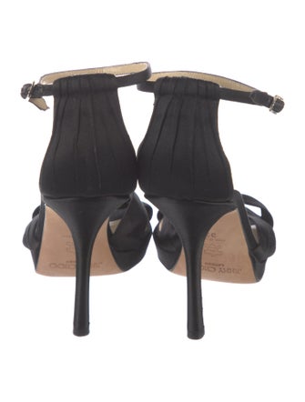 Jimmy Choo Satin Crystal Embellishments Sandals
