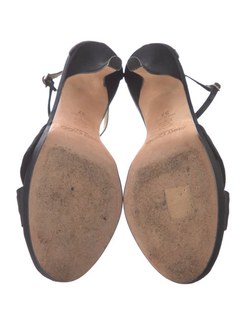 Jimmy Choo Satin Crystal Embellishments Sandals