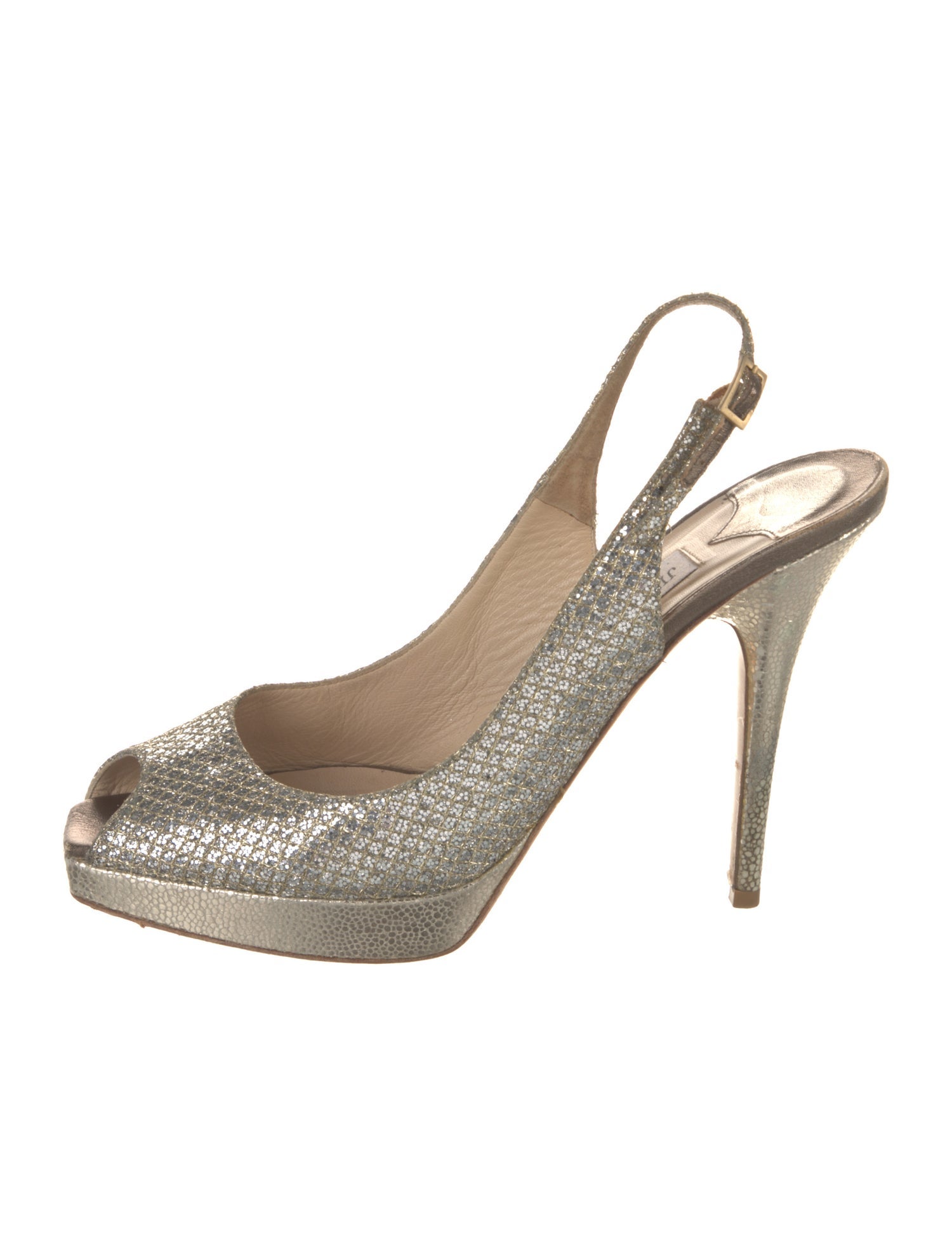 Jimmy Choo Glitter Glitter Accents Slingback Sandals