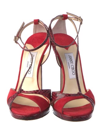 Jimmy Choo Suede T-Strap Sandals