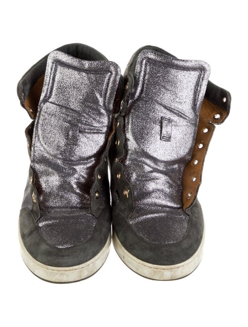 Jimmy Choo Glitter Printed Wedge Sneakers