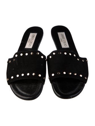 Jimmy Choo Suede Studded Accents Slides