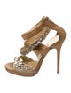 Jimmy Choo Suede Crystal Embellishments Slingback Sandals