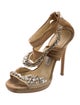 Jimmy Choo Suede Crystal Embellishments Slingback Sandals