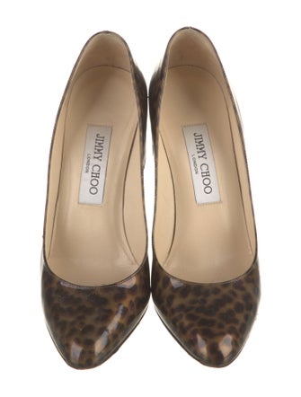 Jimmy Choo Patent Leather Animal Print Pumps