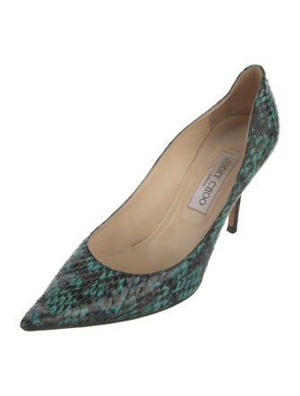 Jimmy Choo Embossed Leather Animal Print Pumps