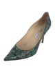 Jimmy Choo Embossed Leather Animal Print Pumps