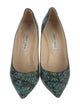 Jimmy Choo Embossed Leather Animal Print Pumps