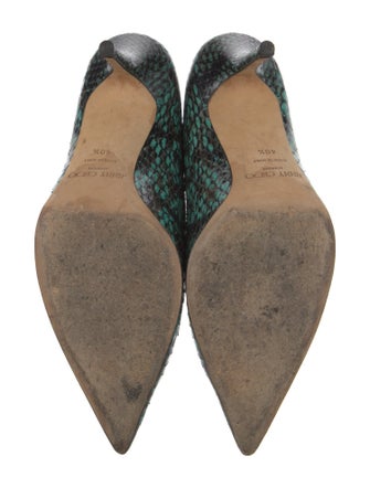 Jimmy Choo Embossed Leather Animal Print Pumps