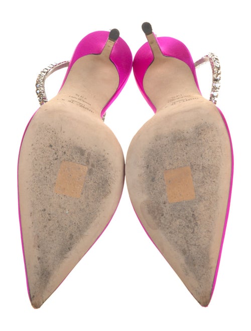 Jimmy Choo Satin Crystal Embellishments Mules