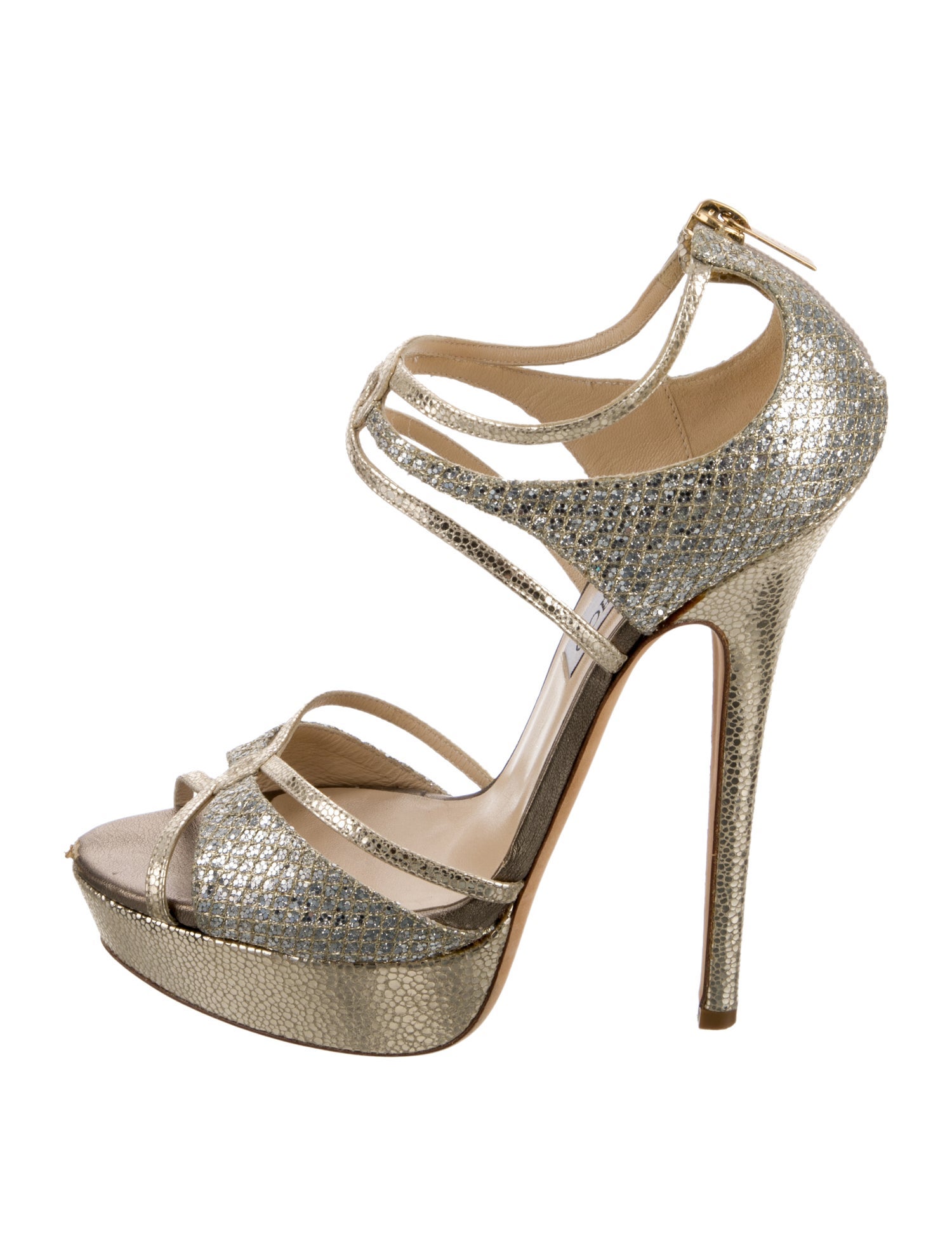 Jimmy Choo Leather Animal Print Sandals