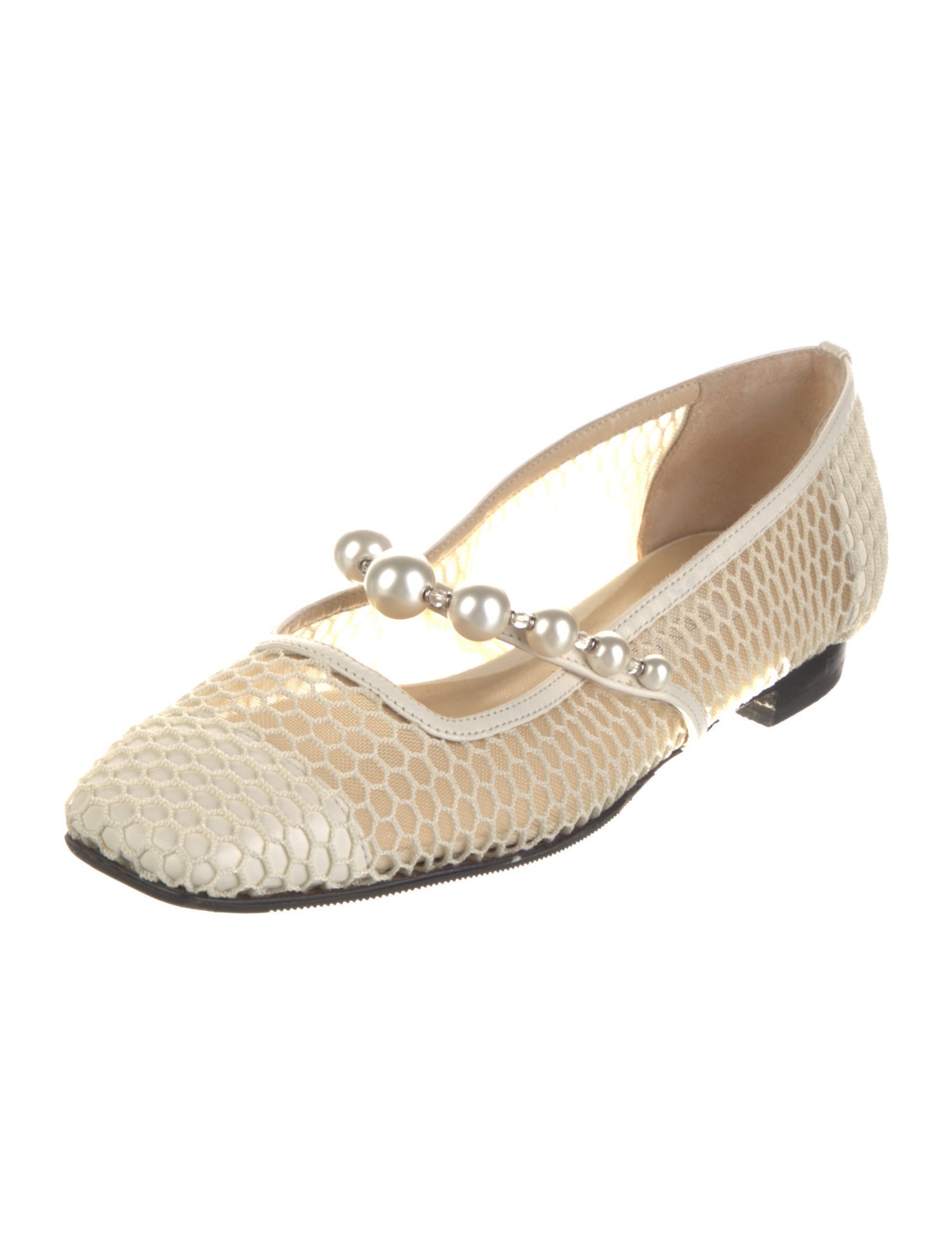 Jimmy Choo Mesh Crystal Embellishments Ballet Flats