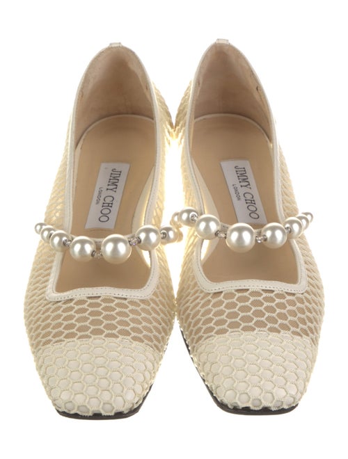 Jimmy Choo Mesh Crystal Embellishments Ballet Flats