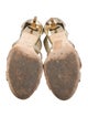 Jimmy Choo Leather Glitter Accents Sandals