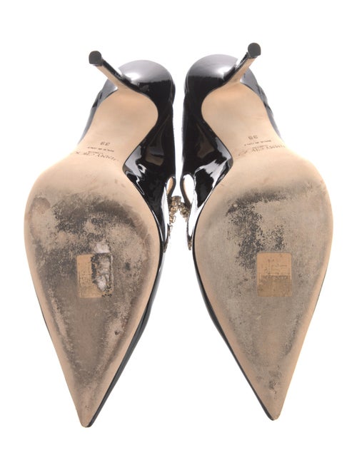 Jimmy Choo Patent Leather Crystal Embellishments Mules