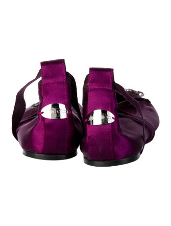Jimmy Choo Satin Crystal Embellishments Flats