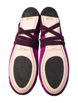 Jimmy Choo Satin Crystal Embellishments Flats