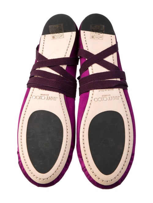 Jimmy Choo Satin Crystal Embellishments Flats