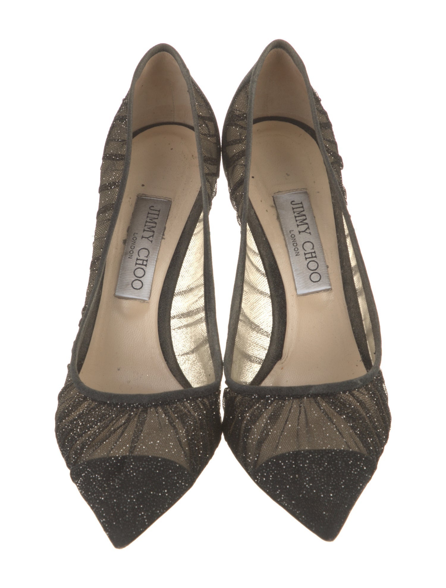 Jimmy Choo Mesh Glitter Accents Pumps