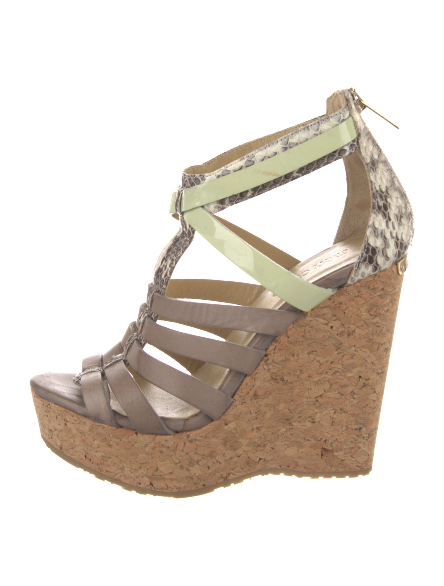 Jimmy Choo Leather Animal Print Gladiator Sandals