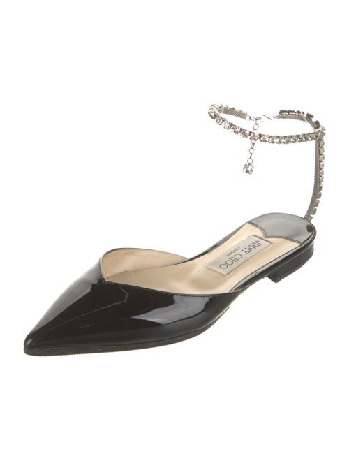 Jimmy Choo Patent Leather Crystal Embellishments Flats