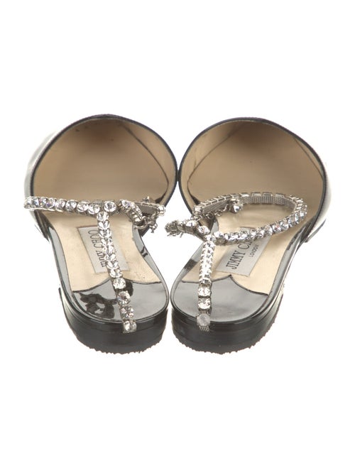 Jimmy Choo Patent Leather Crystal Embellishments Flats