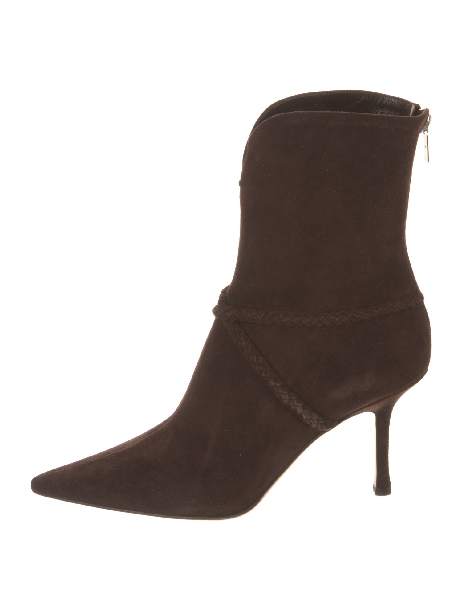 Jimmy Choo Suede Braided Accents Western Boots