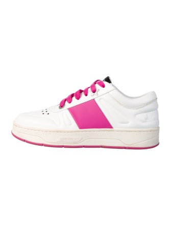 Jimmy Choo Leather Colorblock Pattern Sneakers