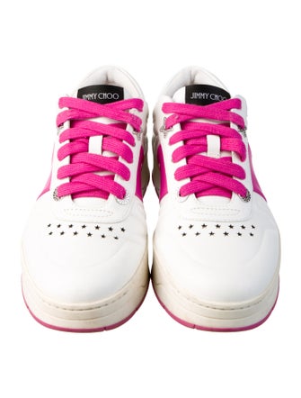 Jimmy Choo Leather Colorblock Pattern Sneakers
