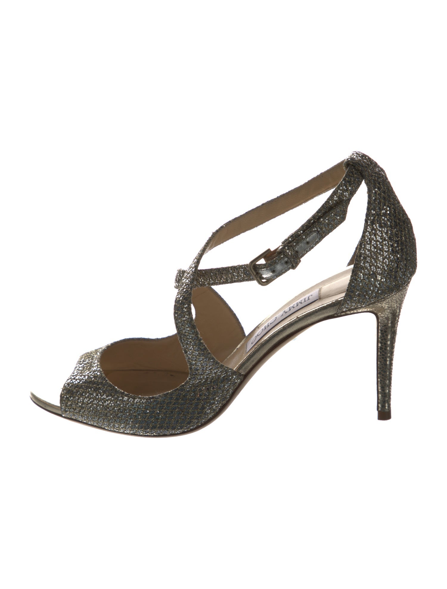 Jimmy Choo Glitter Glitter Accents Slingback Sandals