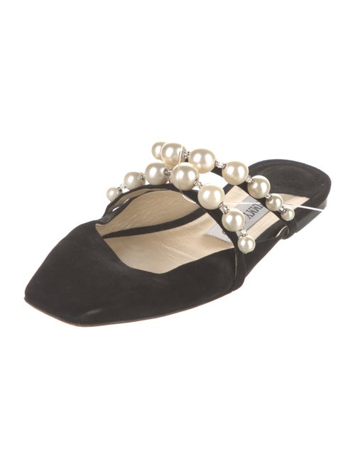 Jimmy Choo Suede Crystal Embellishments Mules