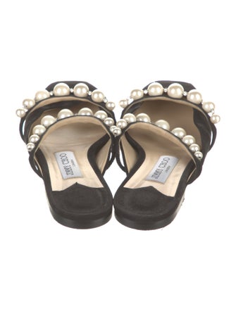Jimmy Choo Suede Crystal Embellishments Mules