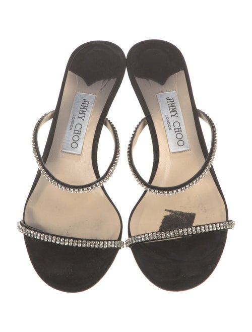 Jimmy Choo Suede Crystal Embellishments Slides