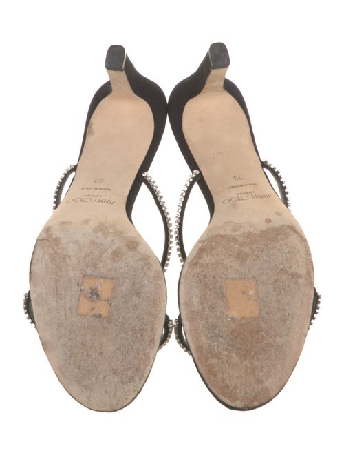 Jimmy Choo Suede Crystal Embellishments Slides