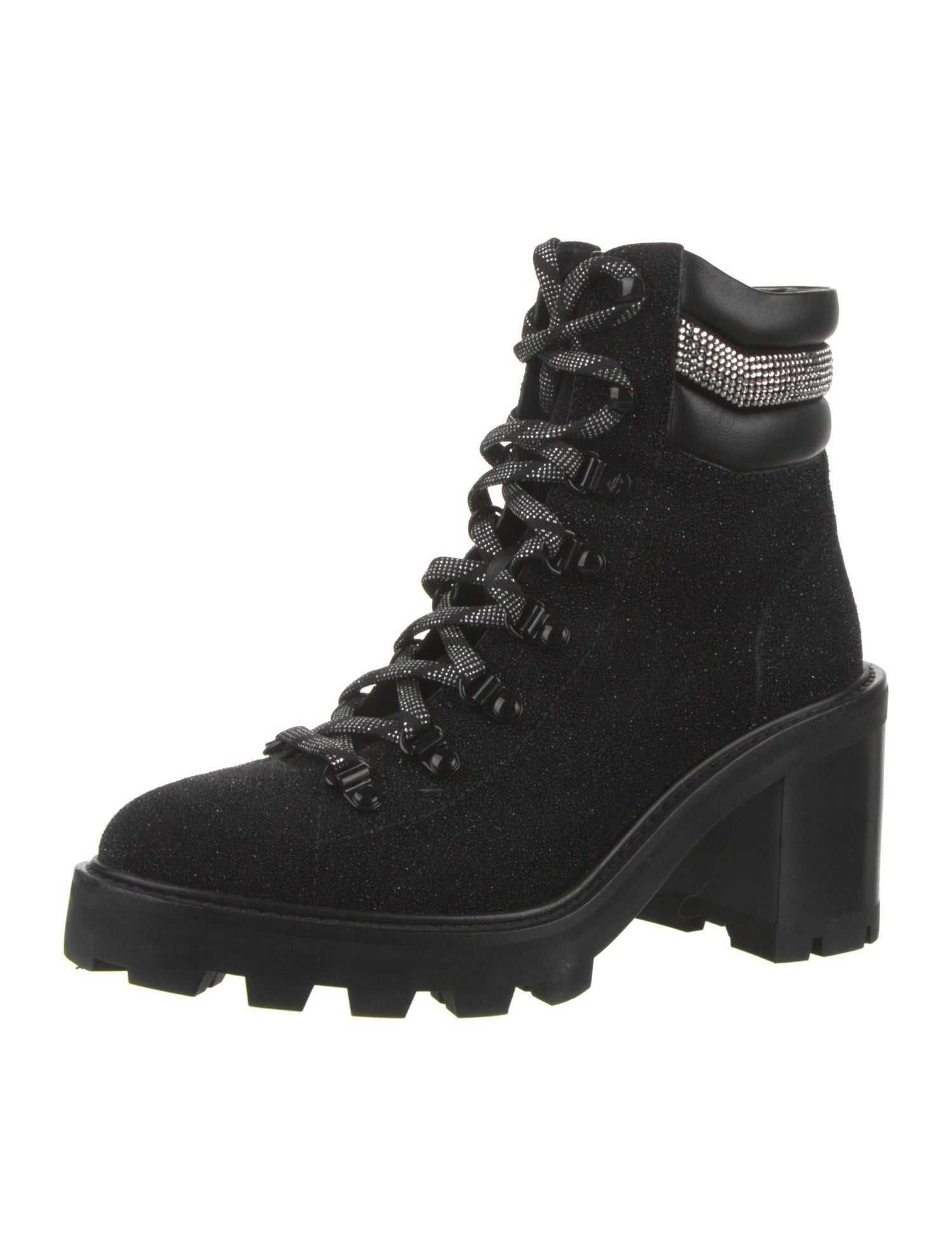 Jimmy Choo Glitter Accents Combat Boots