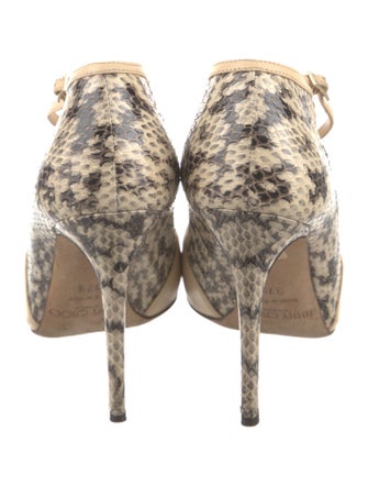 Jimmy Choo Snakeskin Animal Print T-Strap Pumps