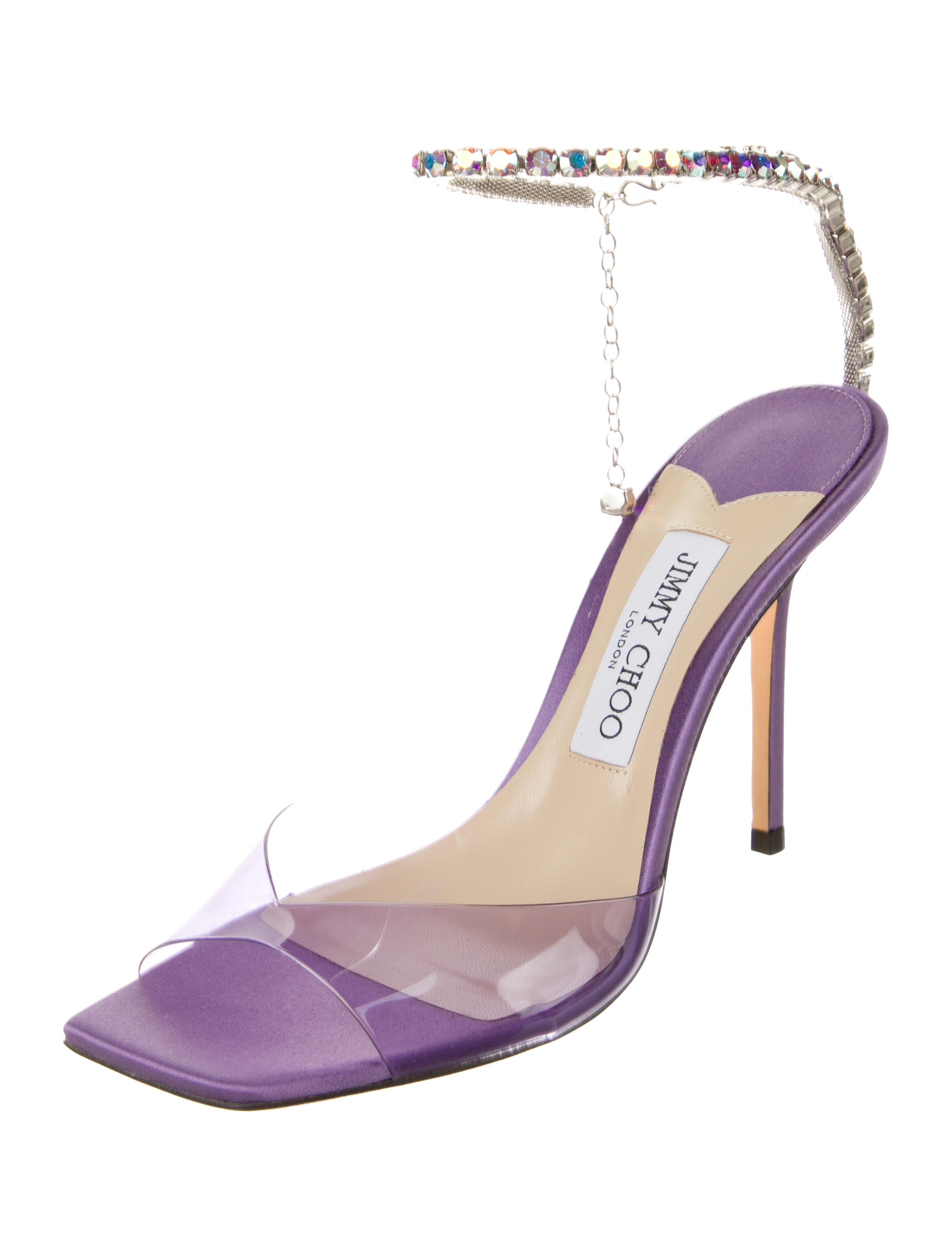 Jimmy Choo PVC Crystal Embellishments Sandals