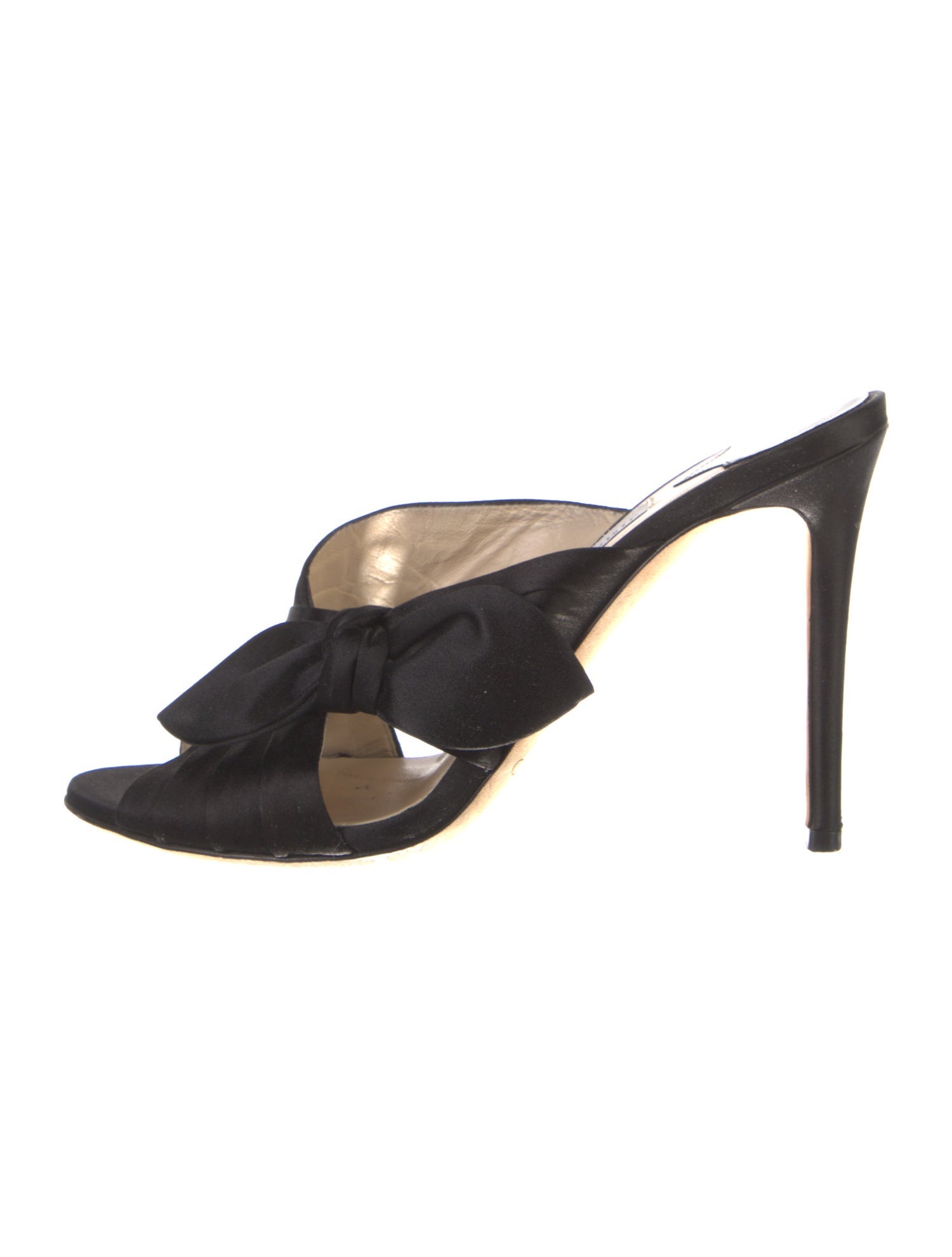 Jimmy Choo Satin Bow Accents Slides