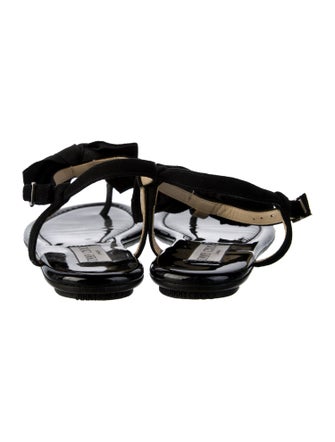 Jimmy Choo Suede Bow Accents T-Strap Sandals