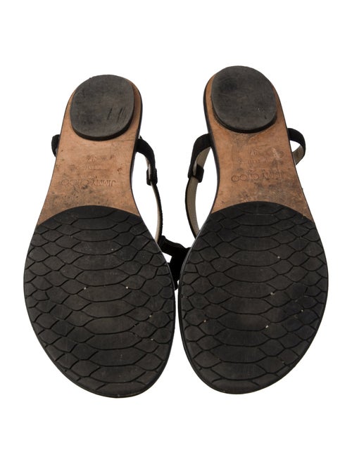 Jimmy Choo Suede Bow Accents T-Strap Sandals