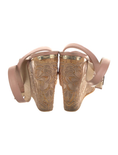 Jimmy Choo Leather Embroidered Accent Slingback Sandals