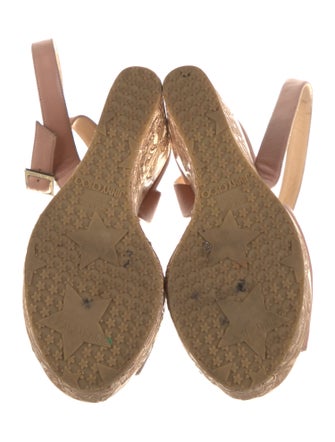 Jimmy Choo Leather Embroidered Accent Slingback Sandals