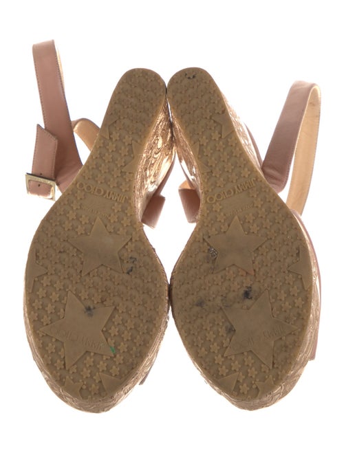 Jimmy Choo Leather Embroidered Accent Slingback Sandals