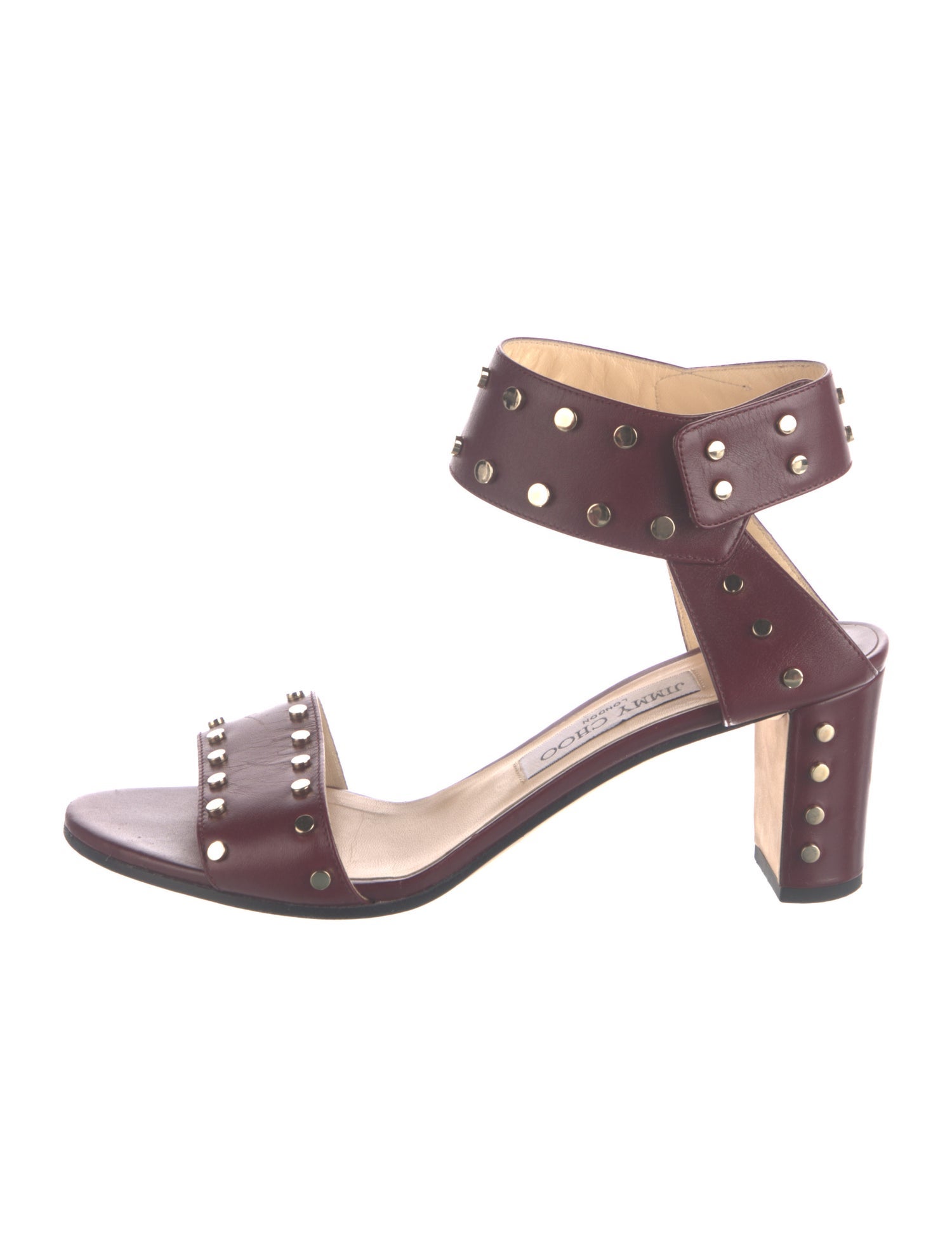 Jimmy Choo Leather Studded Accents Sandals