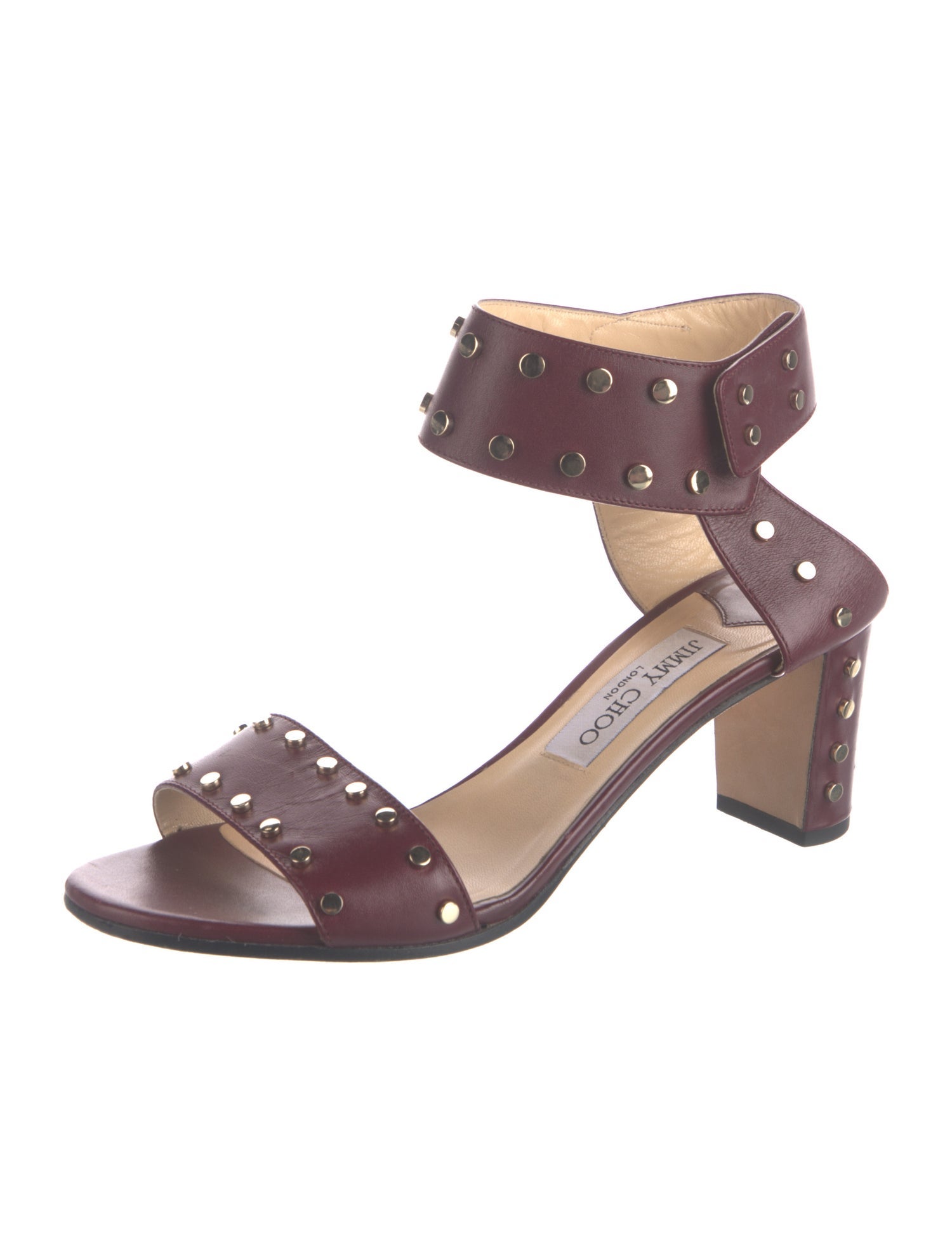 Jimmy Choo Leather Studded Accents Sandals