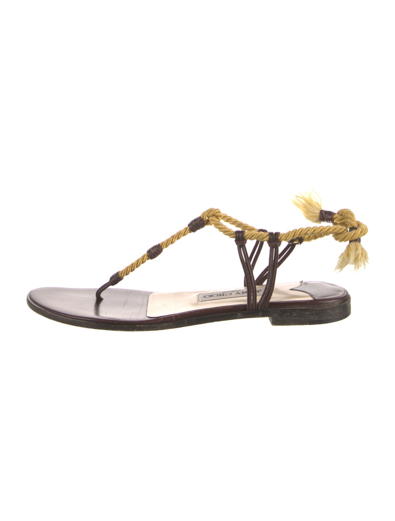 Jimmy Choo Leather T-Strap Sandals
