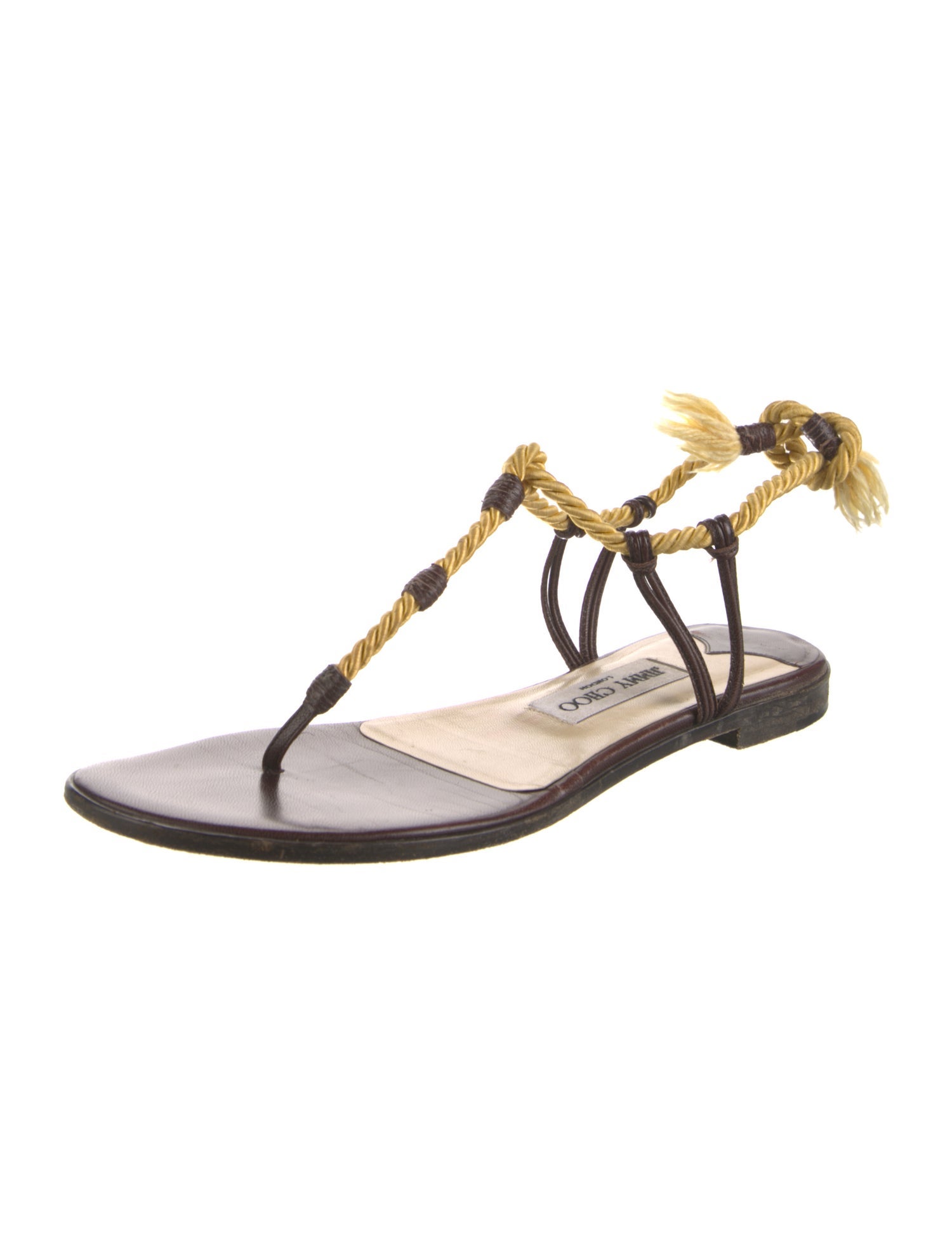 Jimmy Choo Leather T-Strap Sandals
